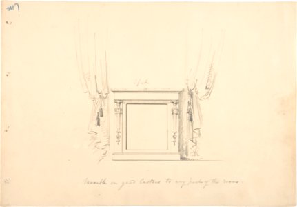 Design for a Small Cabinet Between Curtains MET DP807284