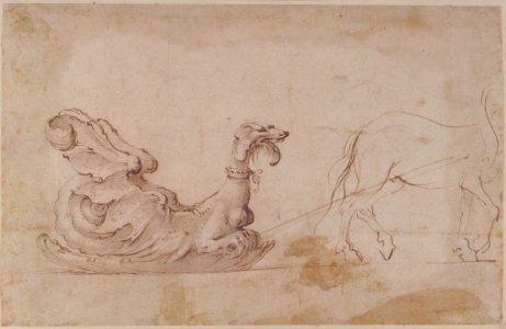 Design for A Sleigh in the Form of a Griffin, Drawn by a Horse. MET 52.570.196