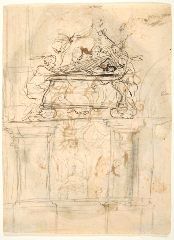 Design for a sepulchral monument; verso- Design for a sepulchral monument MET DP812741