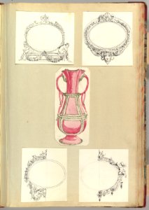 Designs for Four Mirrors and a Two Handled Vase MET DP827020
