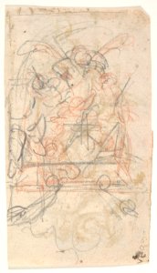 Design for a sepulchral monument with a portrait bust; verso- Design for a reliquary (?) MET DP808633