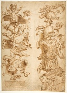 Designs for Ornamental Military Trophies (recto and verso) MET DP812215