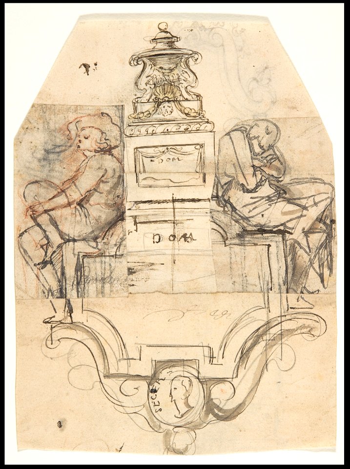 Design for a sepulchral monument; verso- Design for a monument MET DP808645