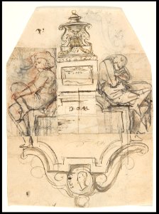 Design for a sepulchral monument; verso- Design for a monument MET DP808645