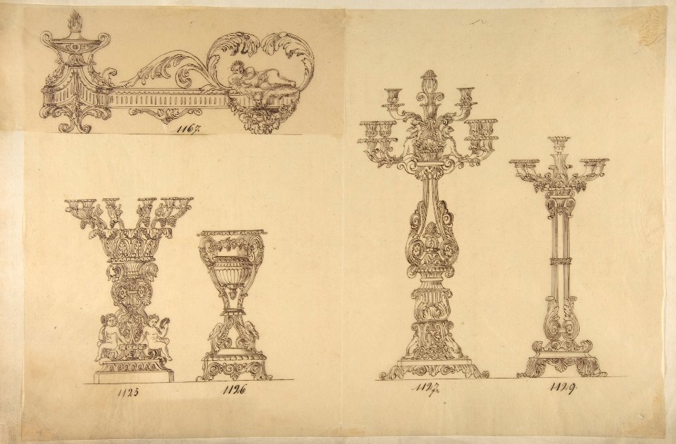 Designs for Three Candelabras and an Urn MET DP809376