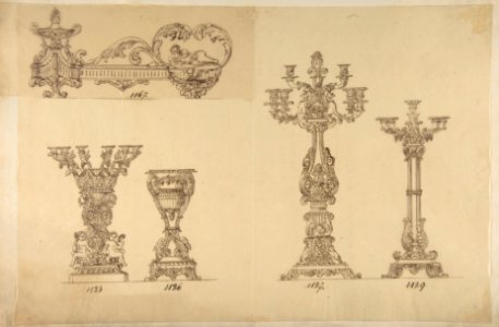 Designs for Three Candelabras and an Urn MET DP809376