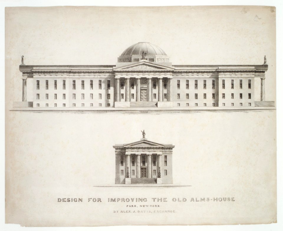 Design for Improving the Old Alm's-House, North Side of City Hall Park, Facing Chambers Street, New York MET DR184