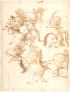 Designs for Nine Helmets (recto); Designs for Seven Helmets (verso) MET DP801999