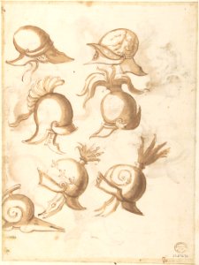 Designs for Nine Helmets (recto); Designs for Seven Helmets (verso) MET DP802000