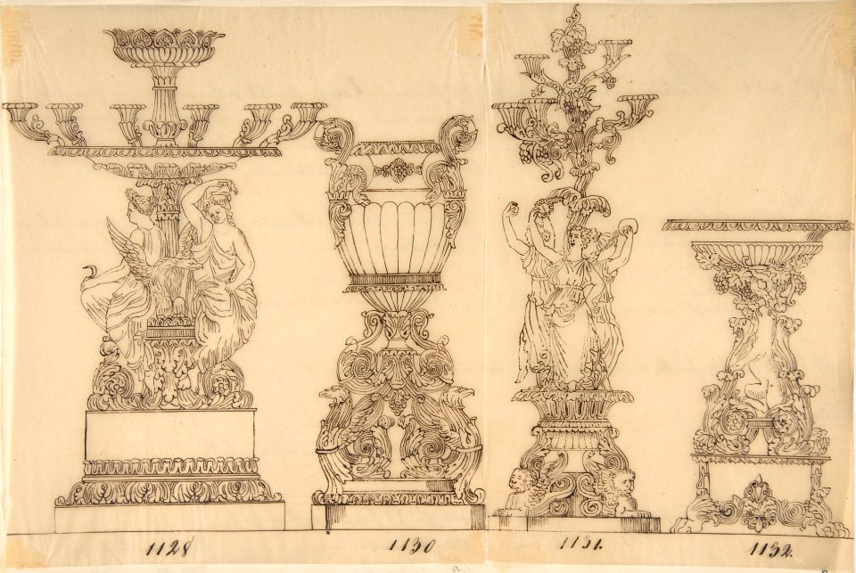 Designs for Two Candelabras and Two Urns MET DP809252