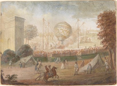 Designs for Top and Four Sides of a Snuffbox with Scenes depicting the Ascent of a Hot Air Balloon MET DP808783