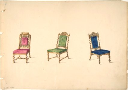 Designs for Three Chairs with Turned Legs and Backs MET DP807043
