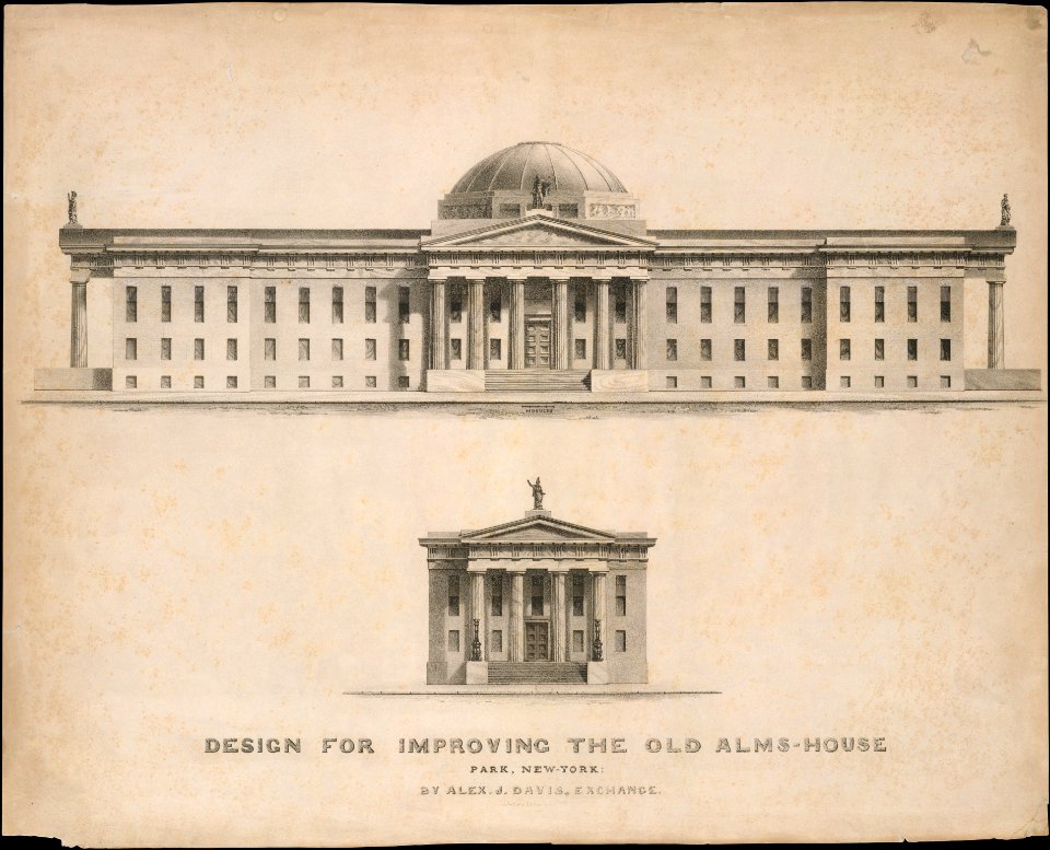 Design for Improving the Old Alm's-House, North Side of City Hall Park, Facing Chambers Street, New York MET DT12081