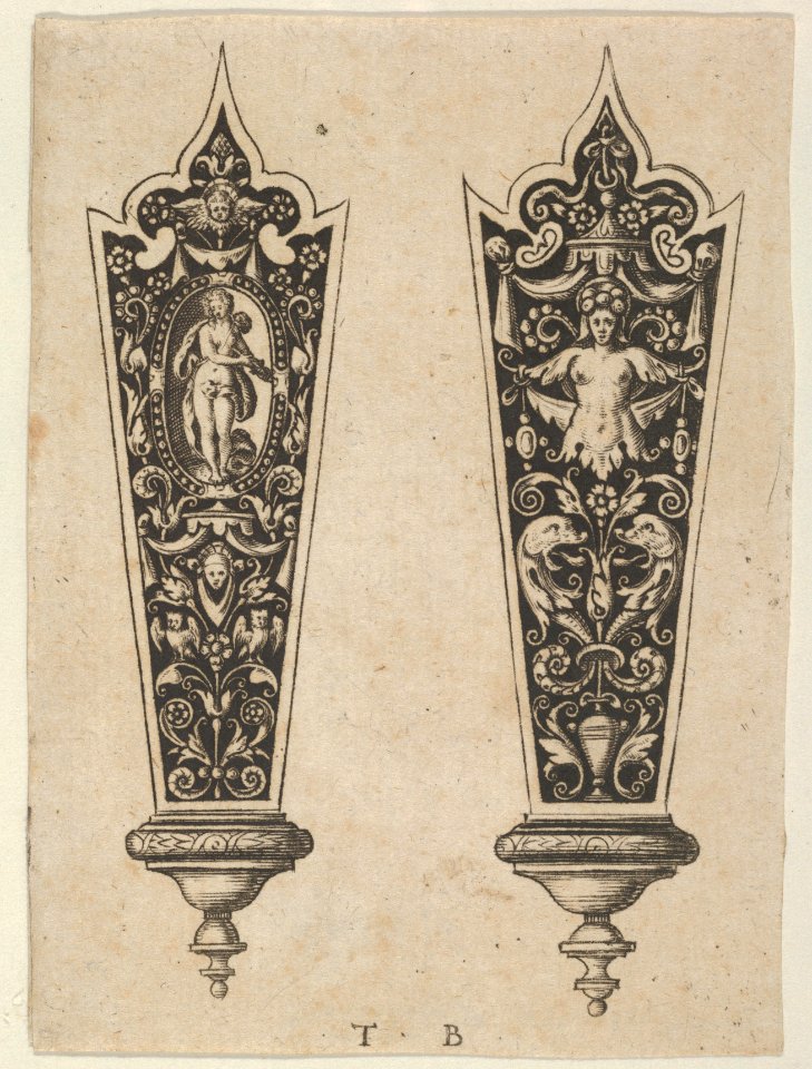 Design for Knife Handles with the Death of Lucretia and Grotesques MET DP837255