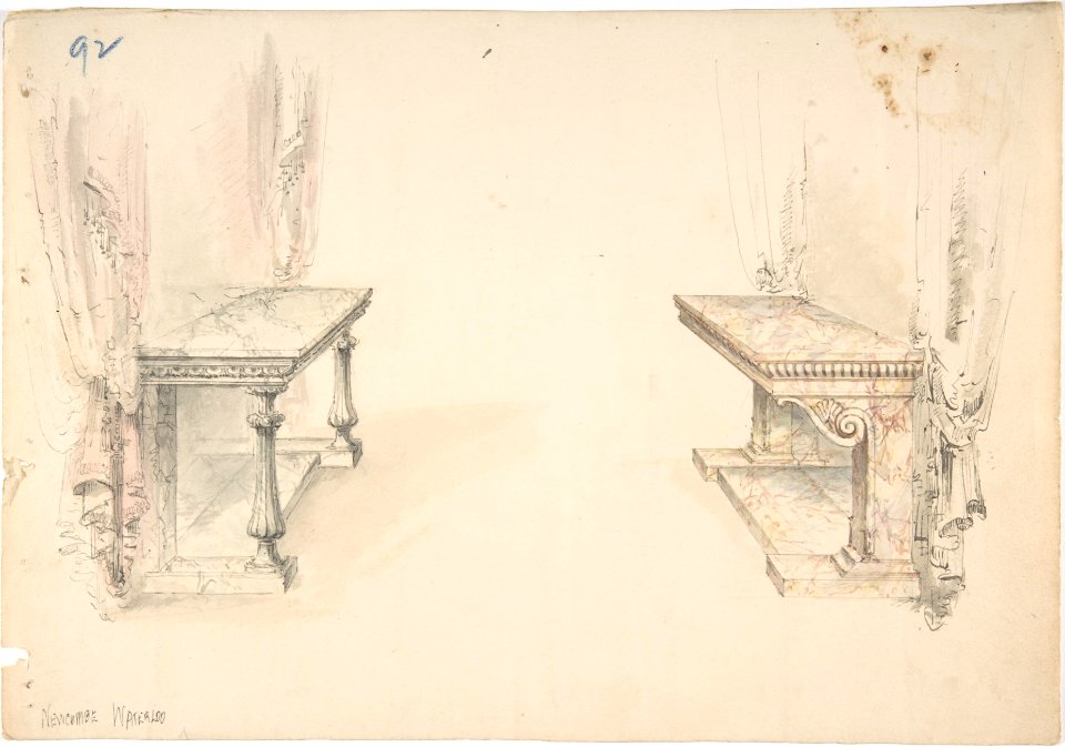 Designs for Two Marble Pier Tables with Draperies MET DP807128