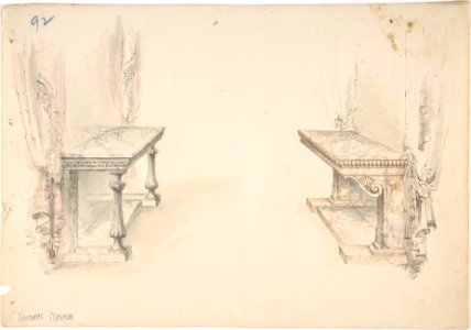 Designs for Two Marble Pier Tables with Draperies MET DP807128