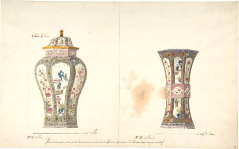 Designs for Two Porcelain Vases MET DP808908