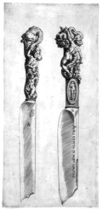 Design for Two Knife Handles MET 018.3 NEW R54I. Free illustration for personal and commercial use.