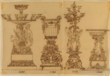 Designs for Two Candelabras and Two Urns MET 66.631.110a, b