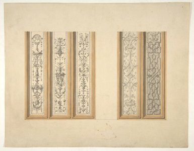 Designs for the painted decoration of framed panels, possibly for the Chateau de Mouchy (Oise) MET DP811326
