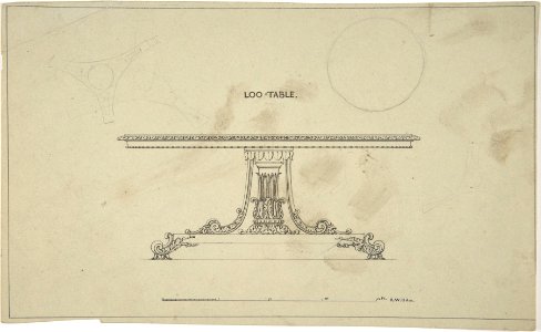 Design for Loo-Table, with plans of top and pedestal MET DP805760