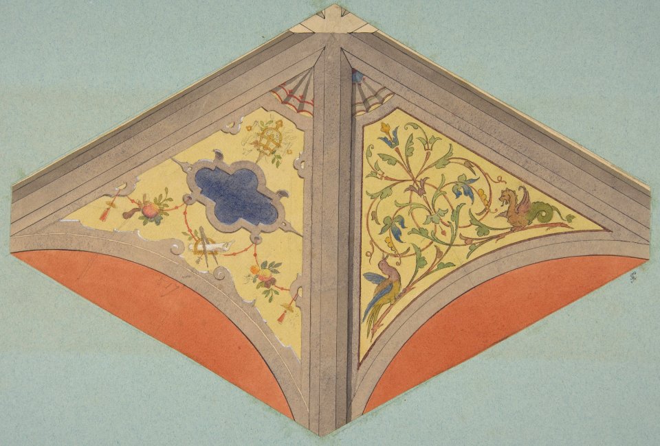 Designs for the painted decoration of a vaulted ceiling MET DP811298