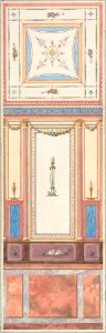 Design for Wall Paneling and Ceiling in Pompeiian Style, Château de Deepdene MET DP806949