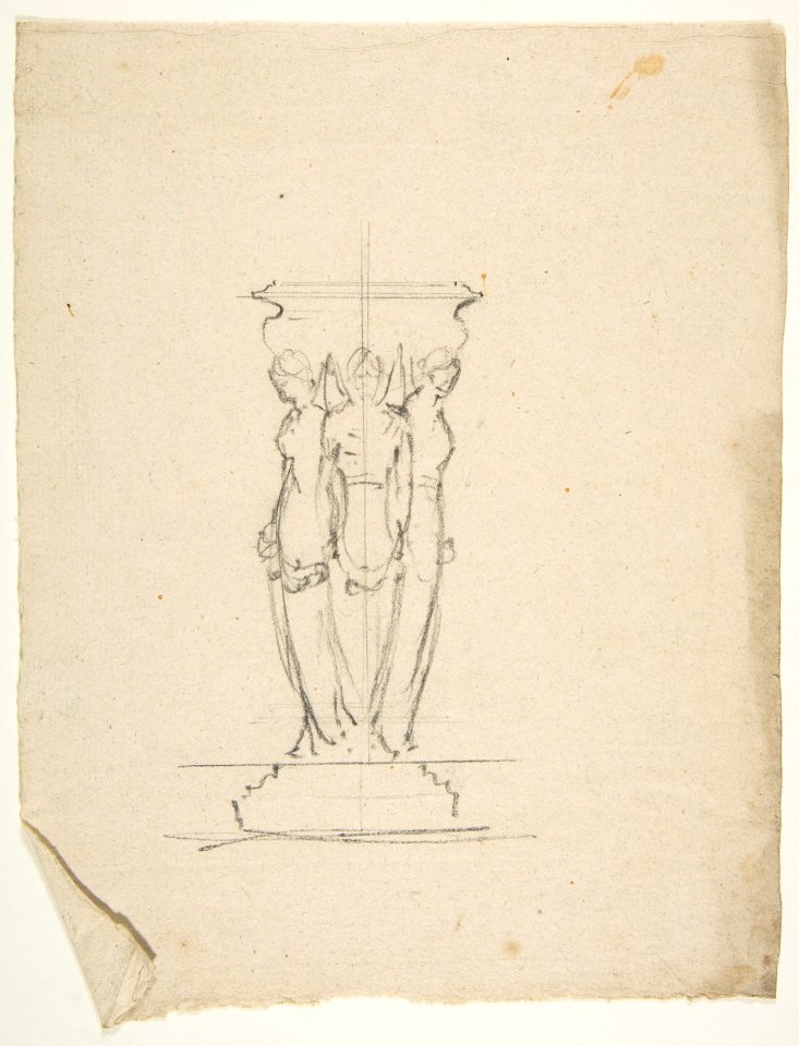 Desing for a base or support with three female figures MET DP812595