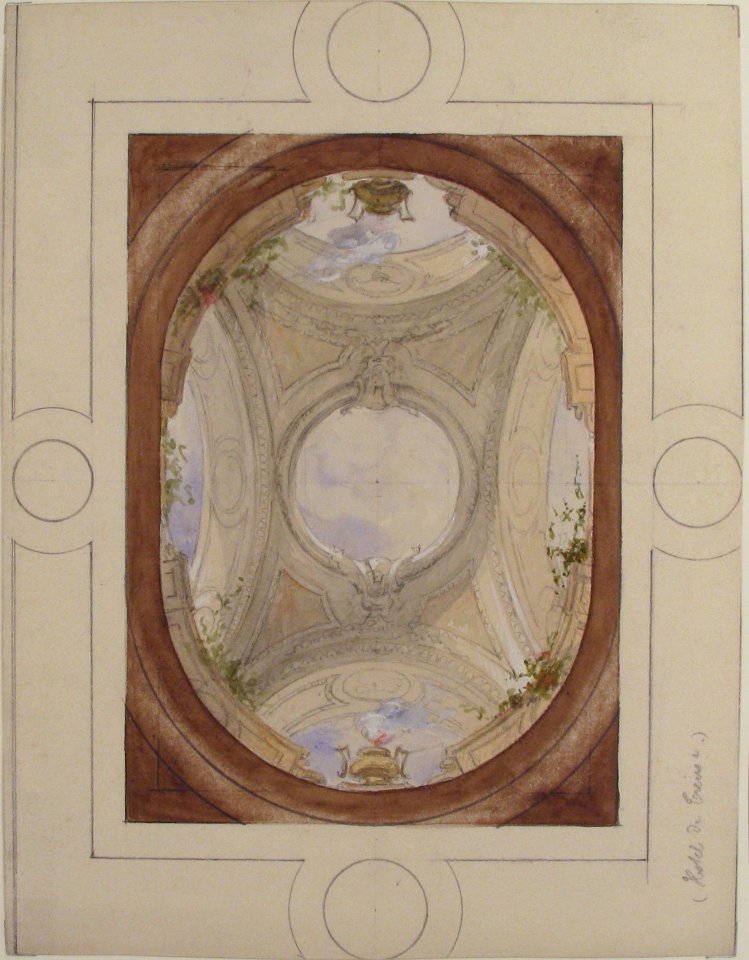 Design for Trompe L'Oeil Ceiling for Dining Room, Hôtel de Trévise MET 67.827.114