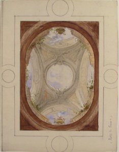 Design for Trompe L'Oeil Ceiling for Dining Room, Hôtel de Trévise MET 67.827.114
