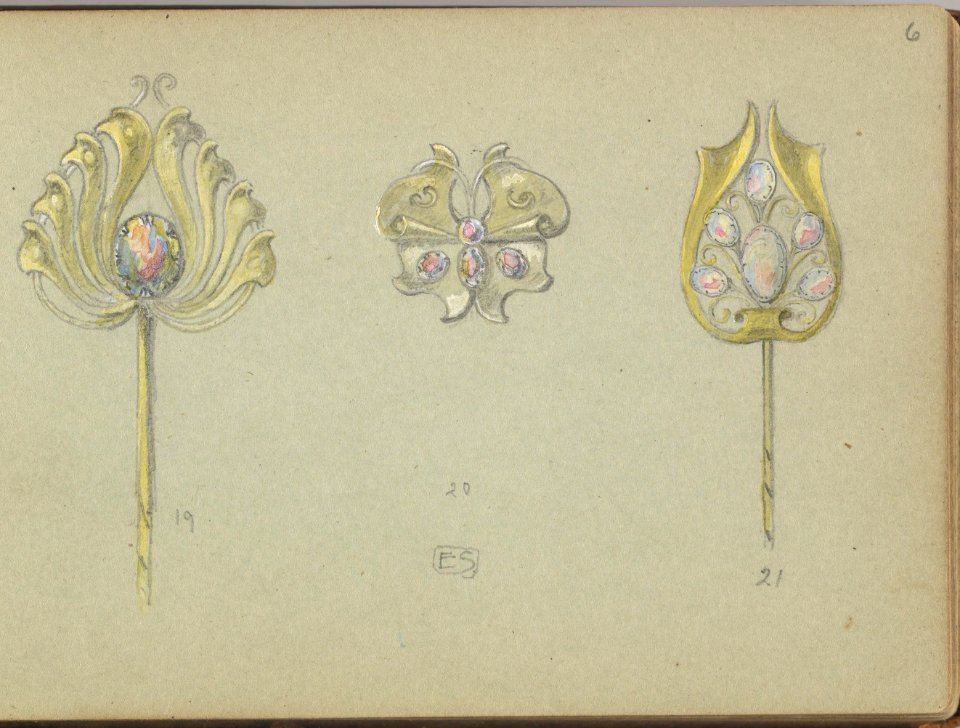 Designs for Two Gold Stickpins and a Seperate Ornament MET DP827239