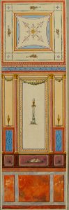 Design for Wall Paneling and Ceiling in Pompeiian Style, Château de Deepdene MET 67.827.12