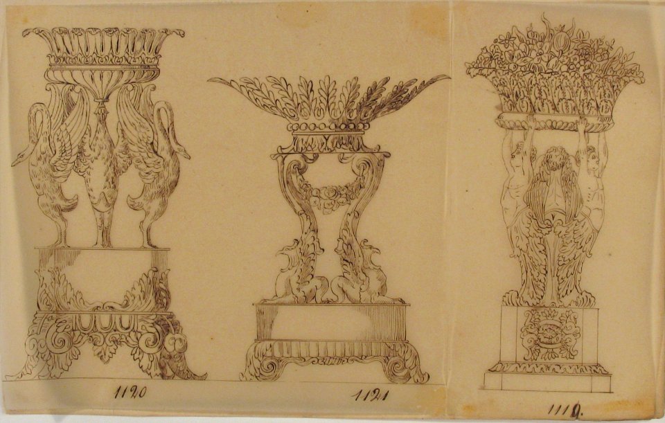 Designs for Two Serving Dishes and a Planter MET 66.631.108