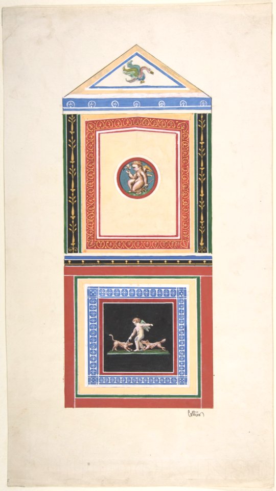 Design for Wall Decor Painted with Putti and Dogs MET DP806903
