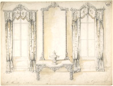 Design for Wall with Fireplace and Side Tables MET DP804565