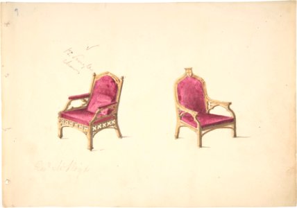 Design for Two Medieval Style Armchairs for "Rev. W. Lloyd" MET DP807153