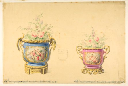 Design for Two Sèvres Porcelain Flower Pots MET DP812400