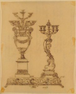 Designs for Two Candelabras and a Pedestal MET 66.631.120