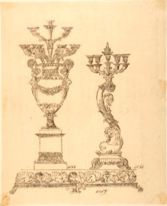 Designs for Two Candelabras and a Pedestal MET DP809271