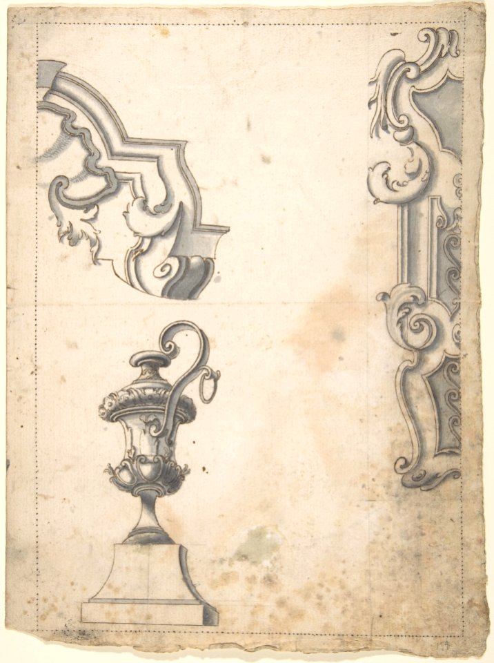Designs for Parts of Frames and an Amphora MET DP803323