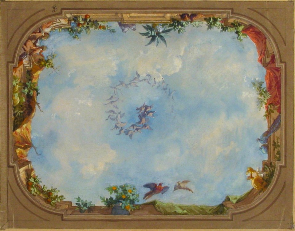 Design for Trompe l'Oeil Stairway Ceiling, Hôtel Hope MET 67.827.103