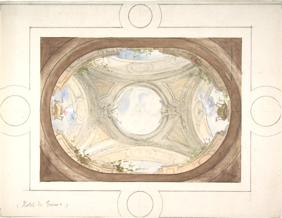 Design for Trompe L'Oeil Ceiling for Dining Room, Hôtel de Trévise MET DP807081