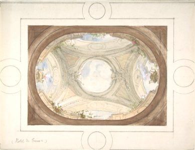 Design for Trompe L'Oeil Ceiling for Dining Room, Hôtel de Trévise MET DP807081