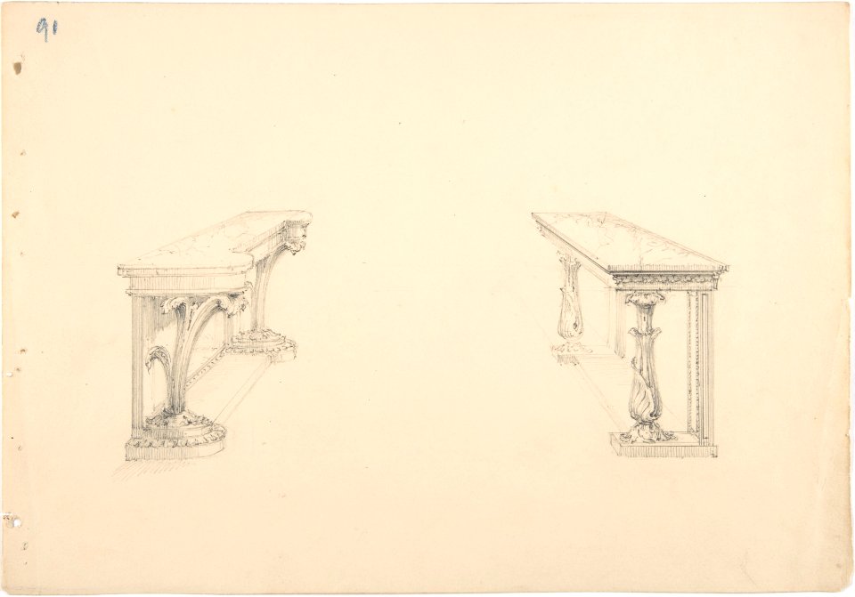 Design for Two Marble-topped Pier Tables MET DP807281