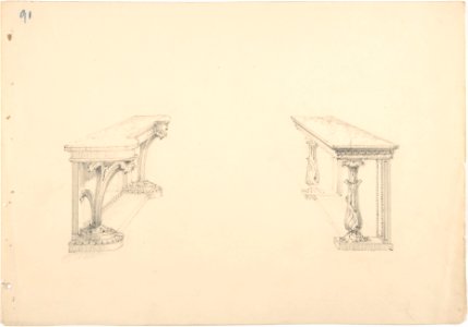Design for Two Marble-topped Pier Tables MET DP807281
