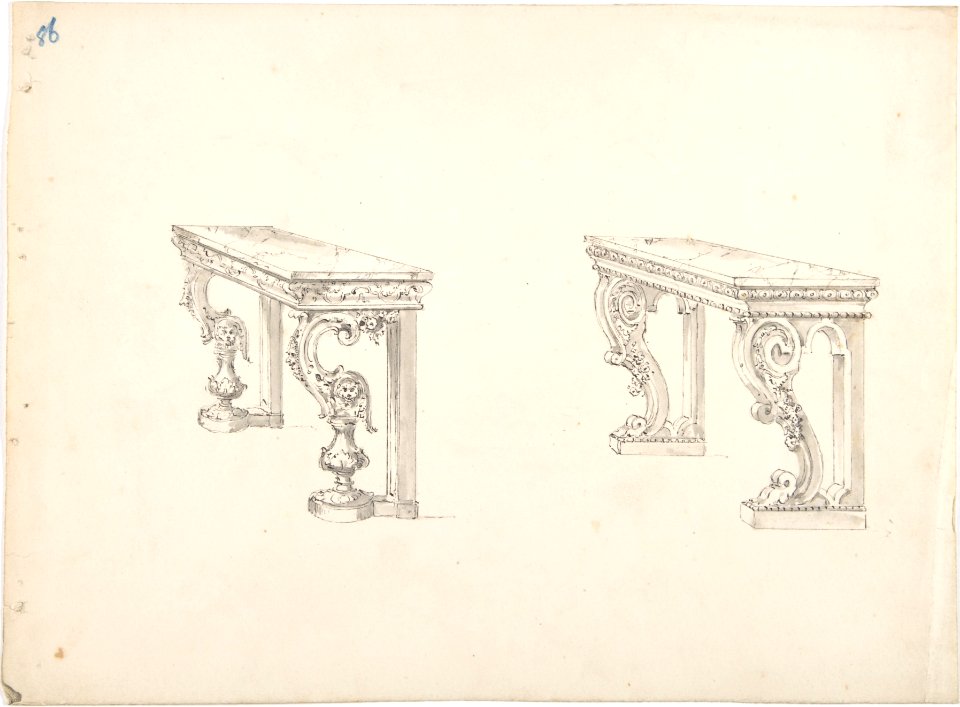 Design for Two Marble-topped Pier Tables MET DP807282