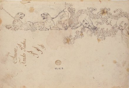 Designs for Ornamental Motifs with Figures, Real and Imaginary Animals, and Coats of Arms of the Medici Grand Dukes MET 49.116.8 VERSO