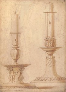 Design for Two Candlesticks with decorated Bases MET 49.50.70