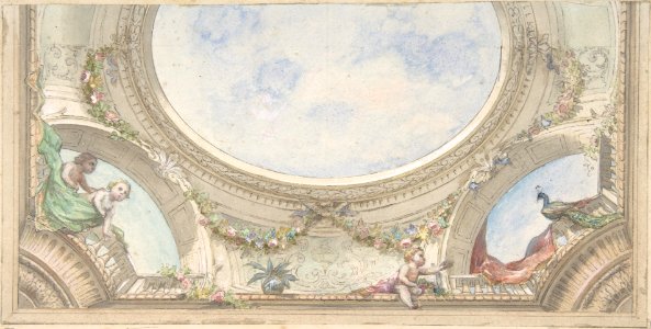 Design for Trompe L'Oeil Ceiling for Dining Room, Hôtel de Trévise MET DP807074