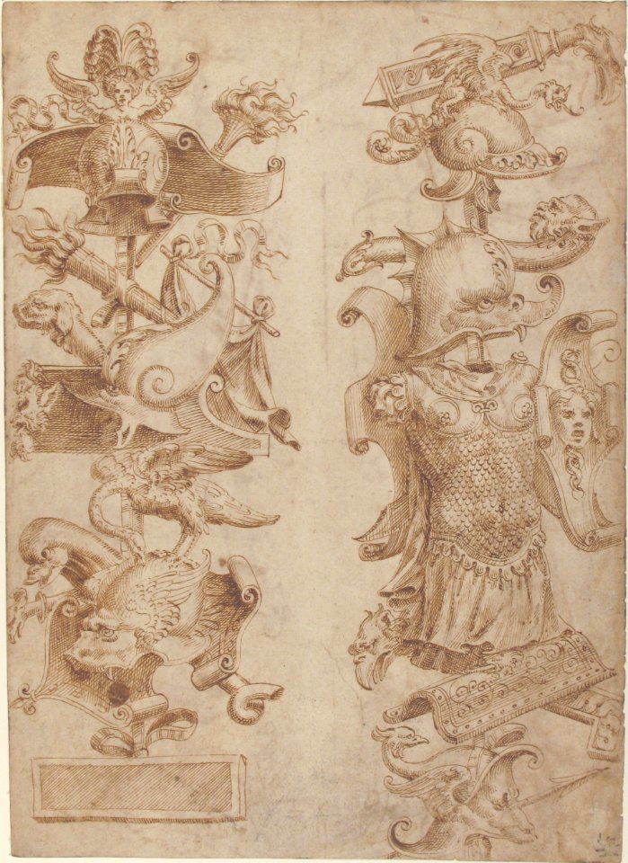 Designs for Ornamental Military Trophies (recto and verso) MET 1971.513.29 RECTO